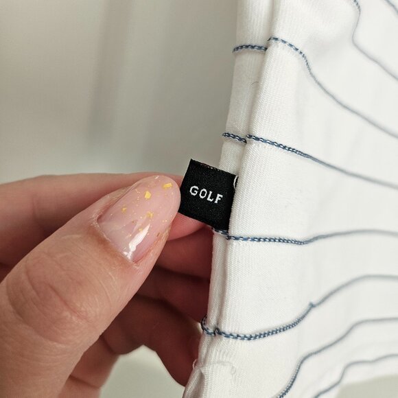 White Striped Men's WeirGolf Short Sleeve Polo with buttons size‎ S - Picture 6 of 9